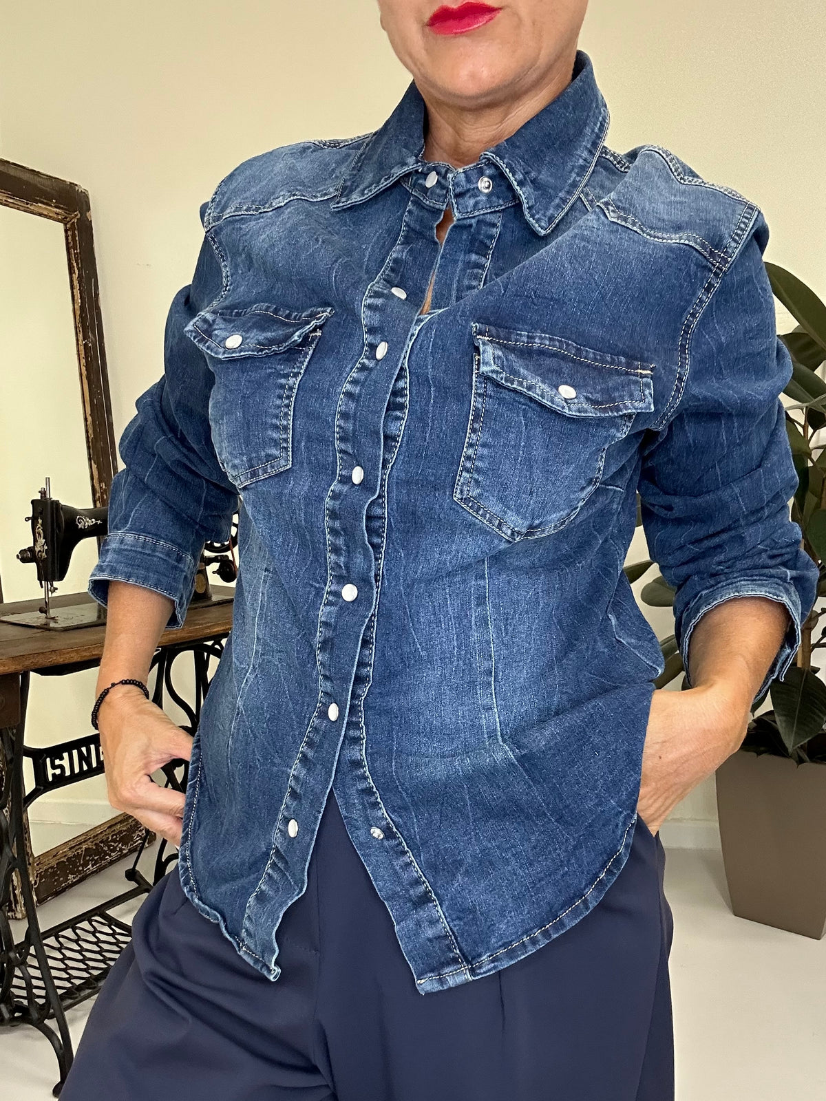 Camicia Denim Blu
