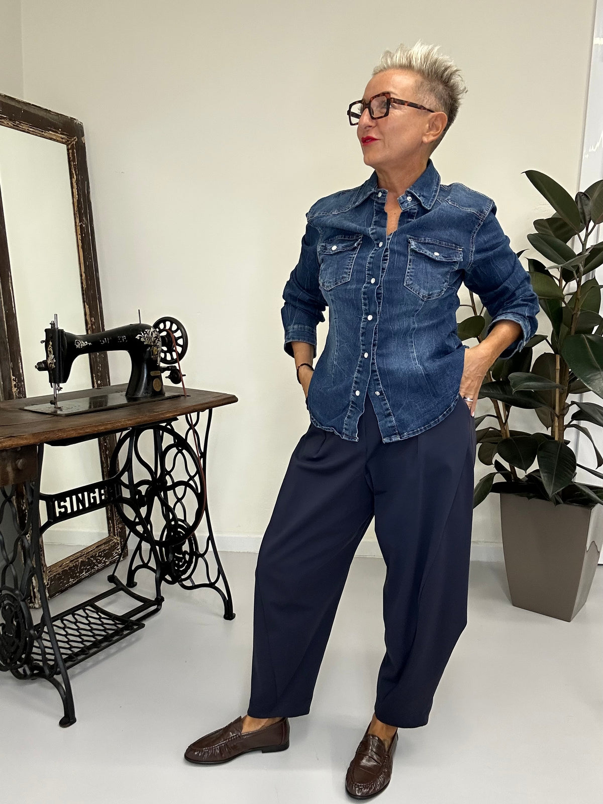Camicia Denim Blu