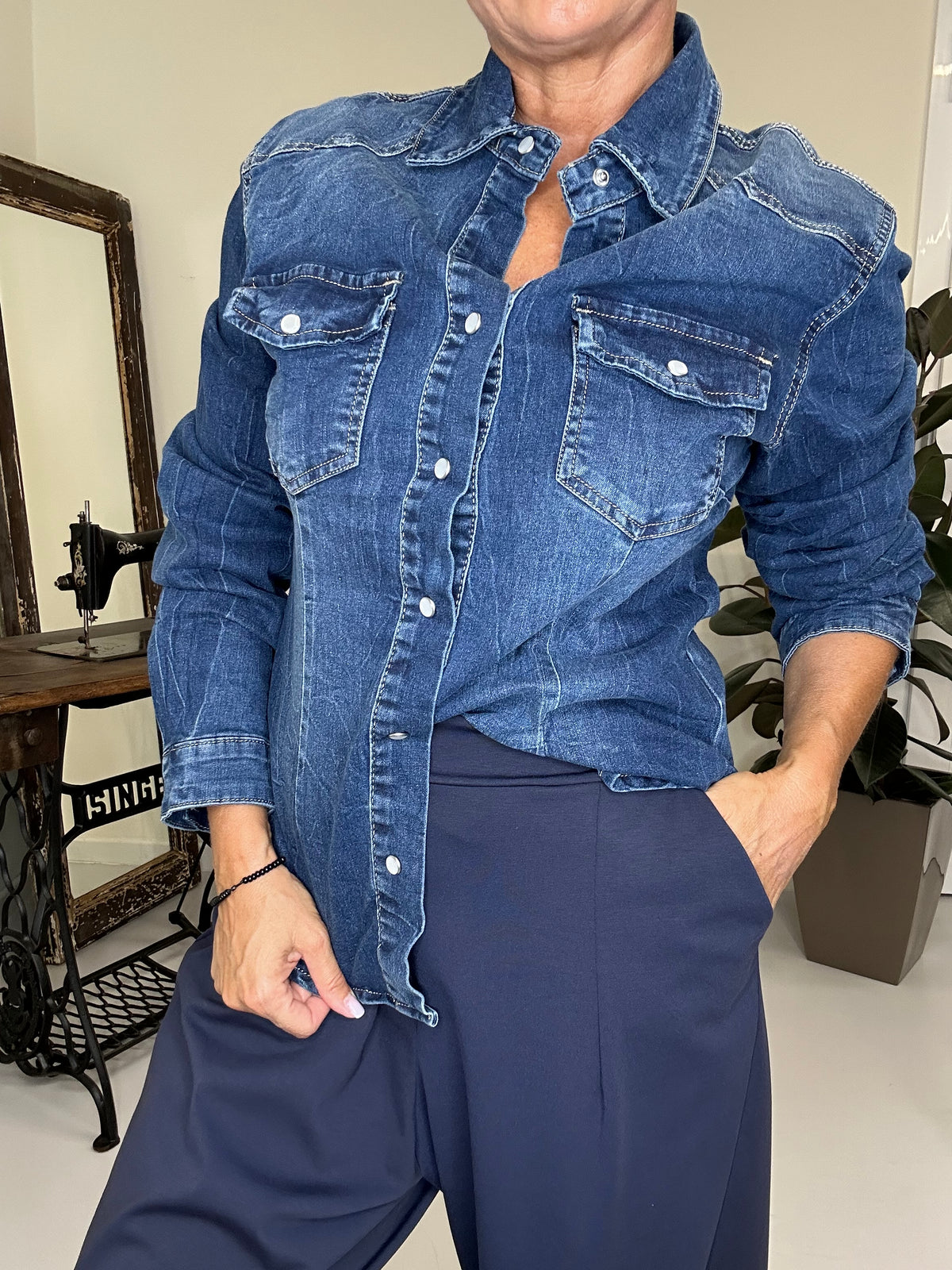 Camicia Denim Blu